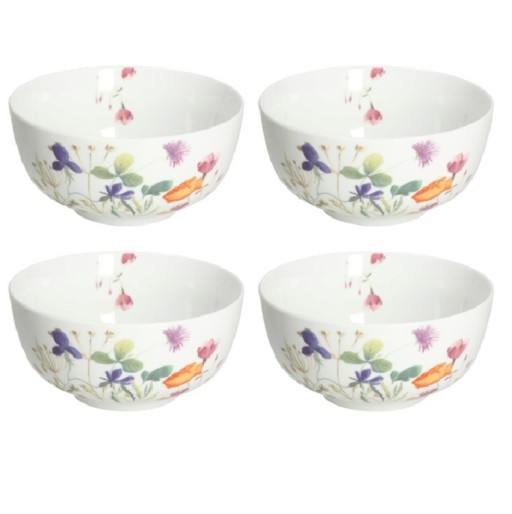 Set 4 boluri Atollo Flora, Andrea Fontebasso, 14 cm, portelan, multicolor