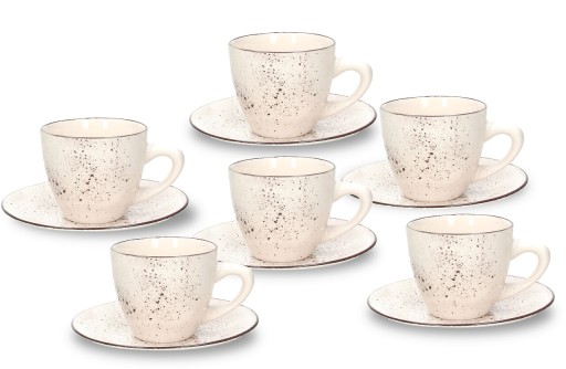 Set 6 cesti de cafea cu farfurie Louise Stay, Tognana Porcellane, 100 ml, ceramica, multicolor