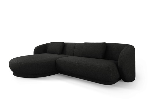 Coltar stanga 4 locuri, Camden, Cosmopolitan Design, 289x177x72 cm, tesatura chenille, negru