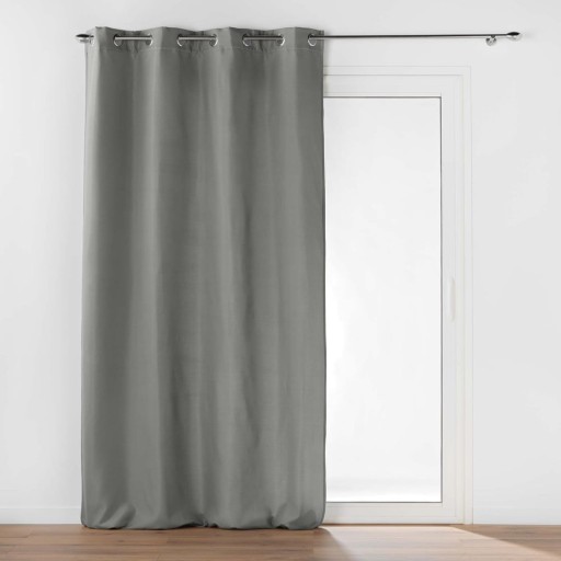 Draperie gri antifonică din microfibră 135x260 cm Micropolar – douceur d'intérieur