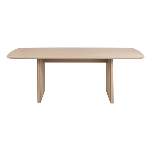 Masă de dining albă cu aspect de lemn de stejar 105x220 cm Christo – Actona