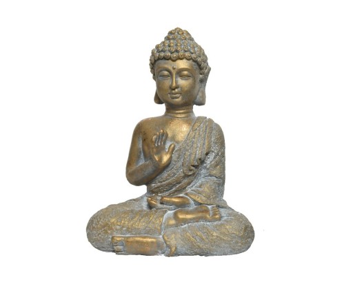 Statueta decorativa pentru exterior, Buddha - one hand up, Decoris, 14.5 x 23.5 x 30.5 cm, polimagneziu