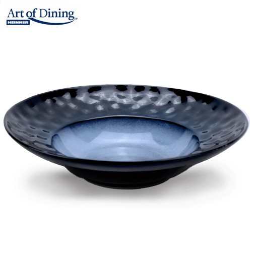 Set 4 farfurii adanci Art of Dining, 30.5 cm, ceramica, albastru/negru