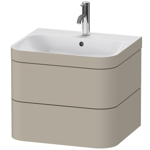 Set mobilier Duravit Happy D.2 Plus 60cm cu lavoar si dulap baza cu doua sertare taupe mat satinat