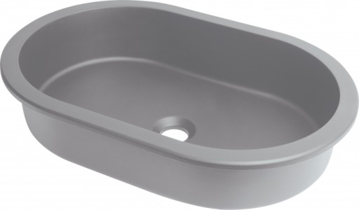 Lavoar incastrat compozit gri Deante Silia, oval, 59 cm