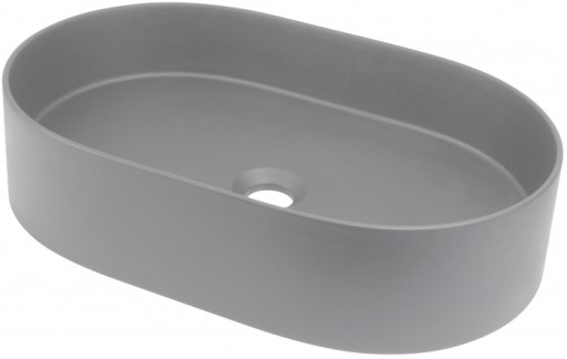 Lavoar pe blat compozit gri Deante Silia, oval, 55 cm