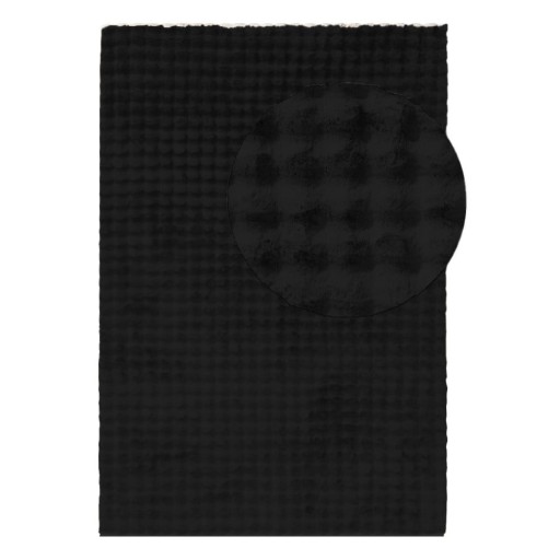 Covor negru lavabil 200x290 cm Bubble Black – Mila Home