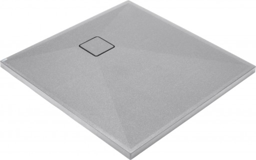 Cadita dus compozit slim patrata gri 80x80 cm Deante Correo Square