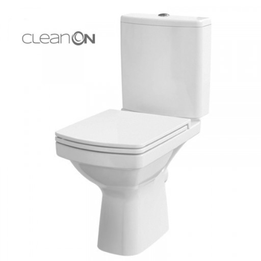 Set vas wc rimless cu rezervor si capac soft close, alimentare verticala, Cersanit Easy New