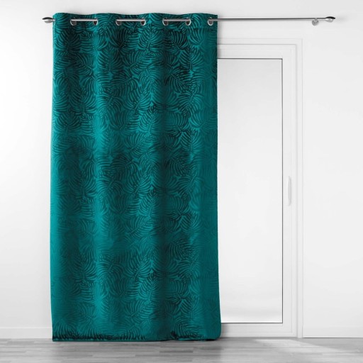 Draperie în culoarea petrolului din catifea 140x240 cm Analia – douceur d'intérieur