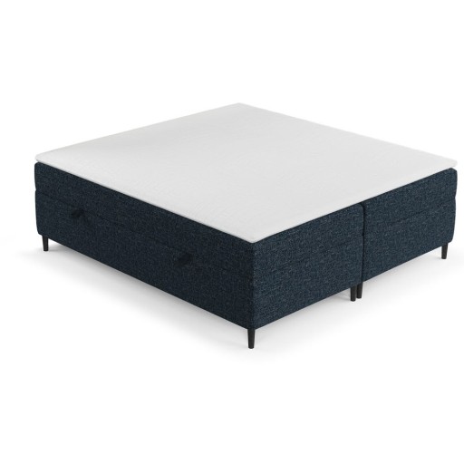 Pat boxspring albastru închis cu spațiu de depozitare 180x200 cm Araya – Maison de Rêve