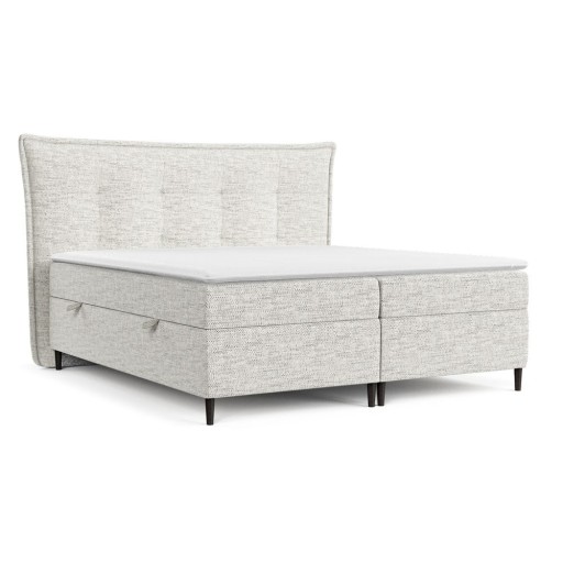 Pat boxspring gri deschis cu spațiu de depozitare 180x200 cm Sinai – Maison de Rêve