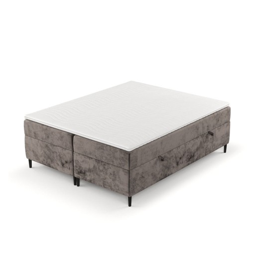 Pat boxspring maro cu spațiu de depozitare 140x200 cm Araya – Maison de Rêve