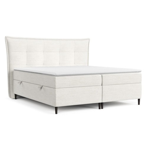 Pat boxspring crem cu spațiu de depozitare 200x200 cm Sinai – Maison de Rêve