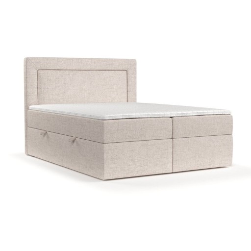 Pat boxspring bej cu spațiu de depozitare 180x200 cm Imagine – Maison de Rêve