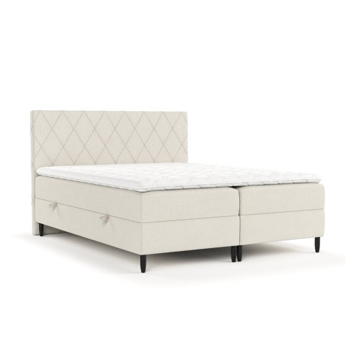 Pat boxspring bej cu spațiu de depozitare 140x200 cm Gwen – Maison de Rêve