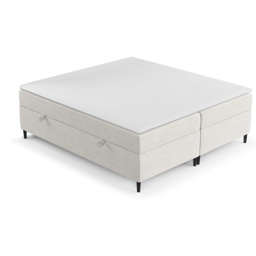 Pat boxspring crem cu spațiu de depozitare 200x200 cm Araya – Maison de Rêve