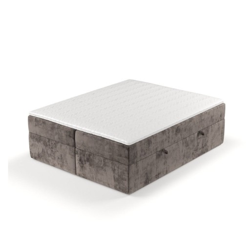 Pat boxspring maro cu spațiu de depozitare 200x200 cm Yoko – Maison de Rêve