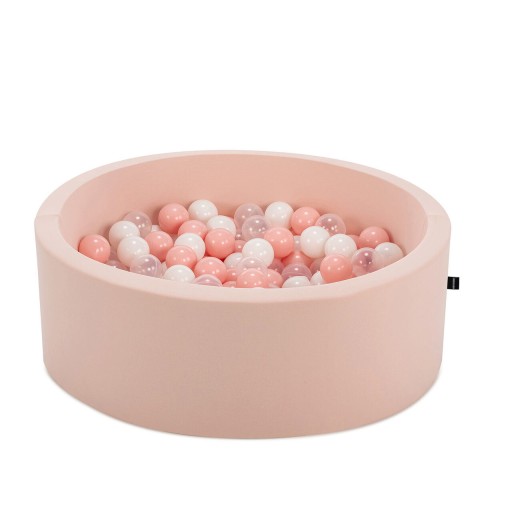 Piscina cu bile, Bubble Pops, 150 bile, Ø85 x 30 cm, bumbac/plastic, roz