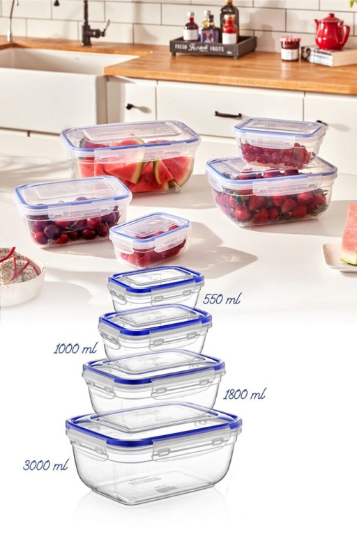 Set recipiente depozitare, Fremont, 964FRM1138, Plastic, Transparent