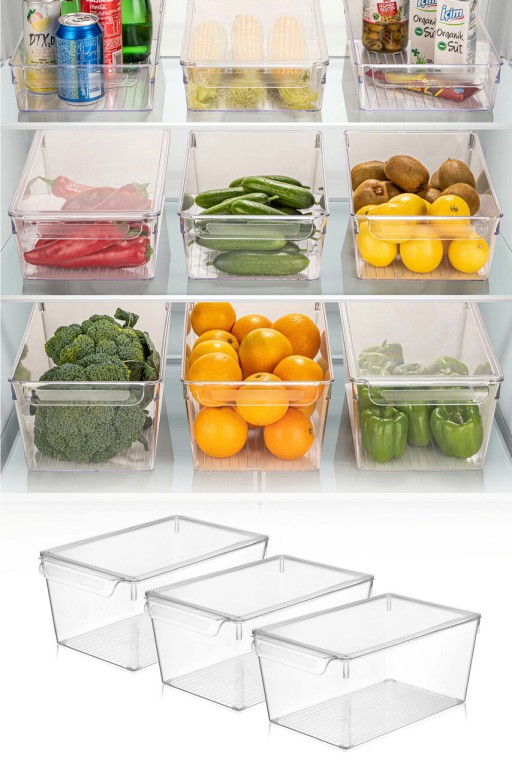 Set organizatoare frigider, Fremont, 964FRM3417, Plastic, Transparent