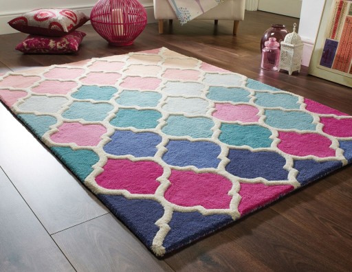 Covor Rosella Pink/Blue, Flair Rugs, 120x170 cm, lana, multicolor