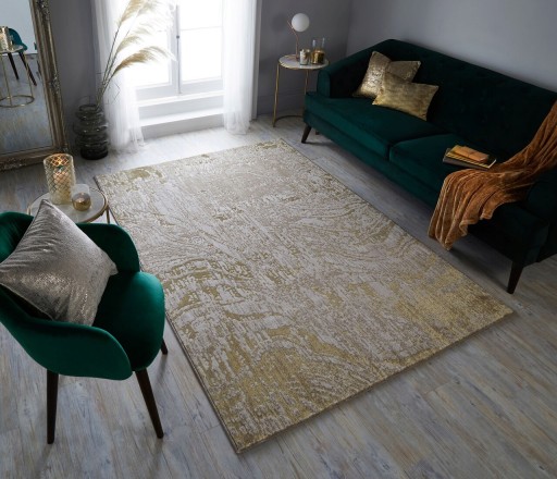 Covor Arissa Gold, Flair Rugs, 200x290 cm, polipropilena/poliester, auriu