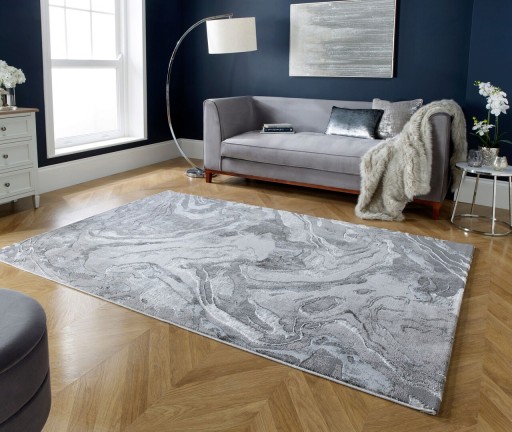 Covor Marbled Silver, Flair Rugs, 240x340 cm, polipropilena, argintiu