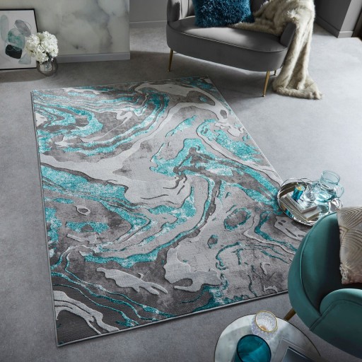 Covor Marbled Emerald, Flair Rugs, 240x340 cm, polipropilena, verde