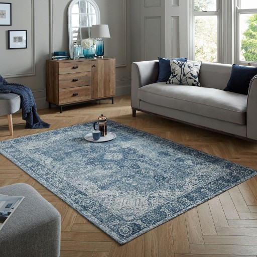 Covor Antique Traditional Blue, Flair Rugs, 120x170 cm, fibre acrilice, albastru