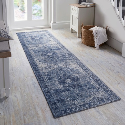 Covor Antique Traditional Blue, Flair Rugs, 60x230 cm, fibre acrilice, albastru