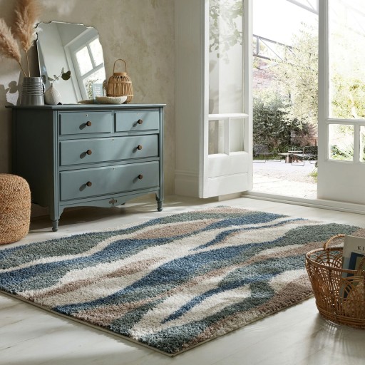 Covor Stream Blue/Green, Flair Rugs, 160x230 cm, polipropilena, albastru/verde