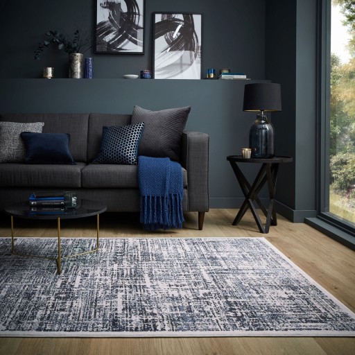 Covor Trace Blue, Flair Rugs, 200x290 cm, polipropilena/poliester, albastru