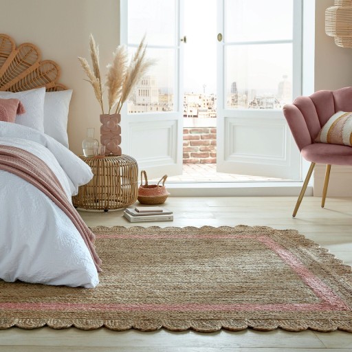 Covor Grace Natural/Pink, Flair Rugs, 160x230 cm, iuta, natural/roz