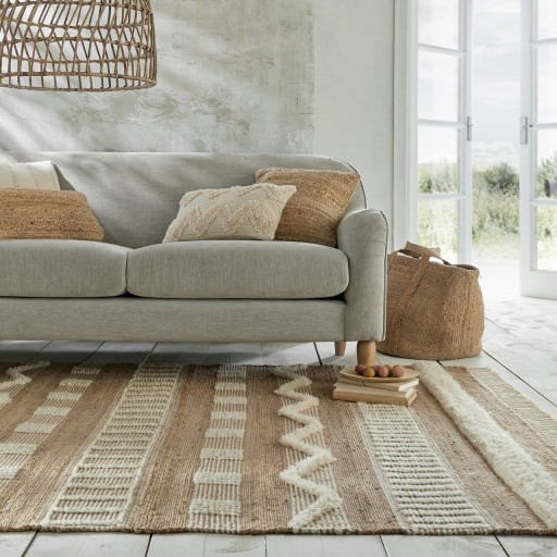 Covor Medina Jute Natural/Ivory, Flair Rugs, 160x230 cm, iuta/lana, natural/ivoriu