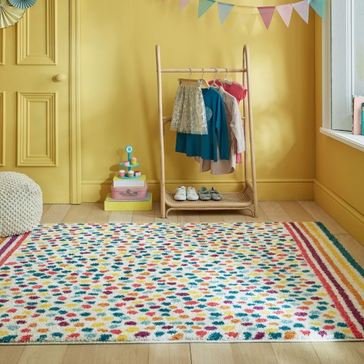 Covor Rainbow Spot Shaggy Multi, Flair Rugs, 140x200 cm, polipropilena, multicolor