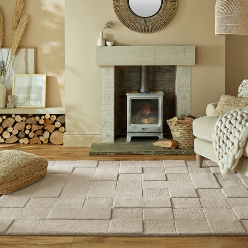 Covor Checkerboard, Flair Rugs, 120x170 cm, lana, natural