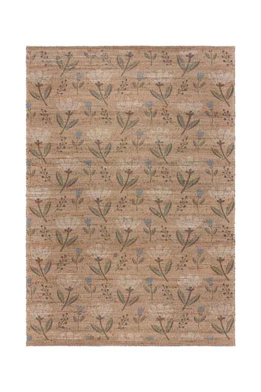 Covor Arriana Jute Floral, Flair Rugs, 120x170 cm, iuta/poliester/bumbac, natural