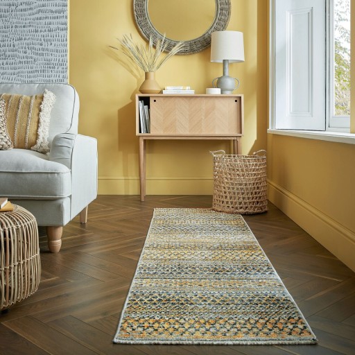 Covor Camino Yellow, Flair Rugs, 60x230 cm, polipropilena, galben