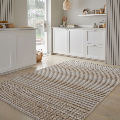 Covor Elton Stripe Wash Beige, Flair Rugs, 160x240 cm, polipropilena/poliester, bej