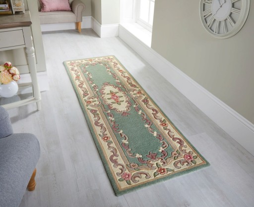 Covor Aubusson Green, Flair Rugs, 67x210 cm, lana, verde