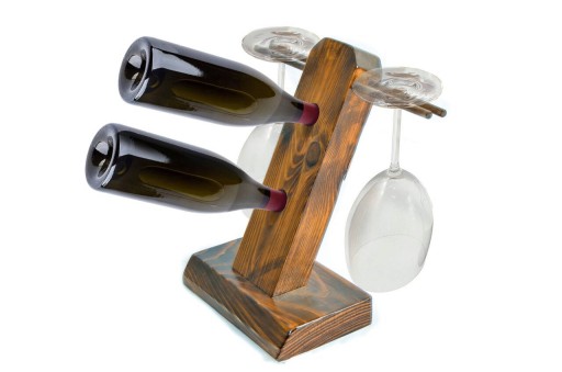 Raft pentru sticle de vin, Massive Design, Gablet, 25x15x35 cm, Maro