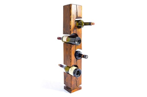 Raft pentru sticle de vin, Massive Design, Wiholder, 15x15x60 cm, Maro