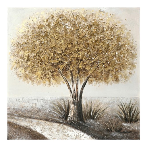 Tablou decorativ Forestree, Inart, 100x100 cm, canvas/lemn de brad, multicolor