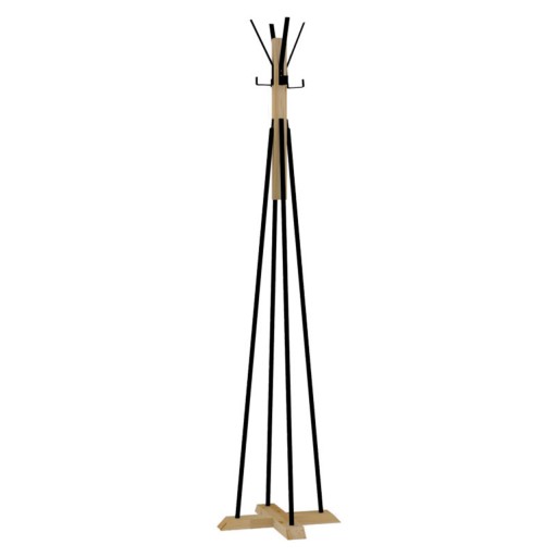 Cuier Myra, Pakoworld, 40x40x160 cm, lemn/metal, natural/negru