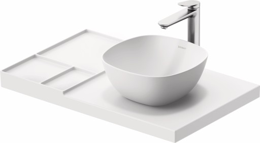 Blat ceramic Duravit Aurena 800x500mm HygieneGlaze Plus orientare dreapta alb mat