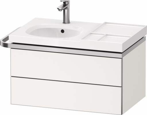 Dulap baza suspendat Duravit Aurena 784 x 492mm pentru lavoar cu doua sertare orientare stanga inclus portprosop alb mat