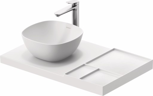 Blat ceramic Duravit Aurena 800x500mm HygieneGlaze Plus orientare stanga alb mat