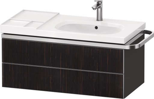 Dulap baza suspendat Duravit Aurena 984 x 492mm pentru lavoar cu doua sertare orientare dreapta inclus portprosop riflaj Ebony mat