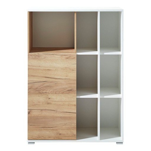 Bibliotecă albă cu aspect de stejar 85x120 cm Lioni - Germania